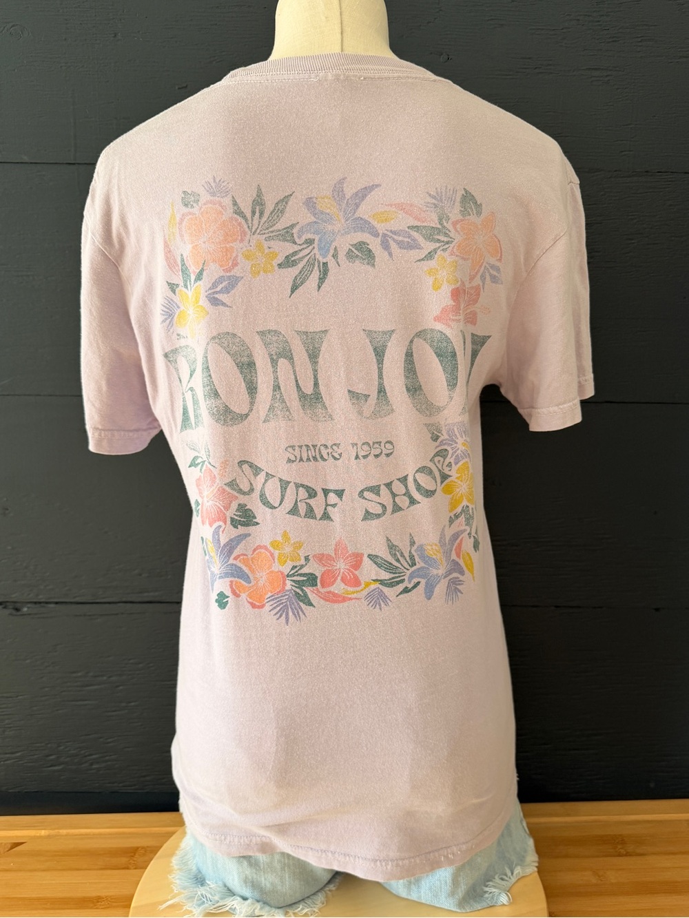 Ron Jon Surf Shop Light Pink Floral Pocket Tee Size L ?